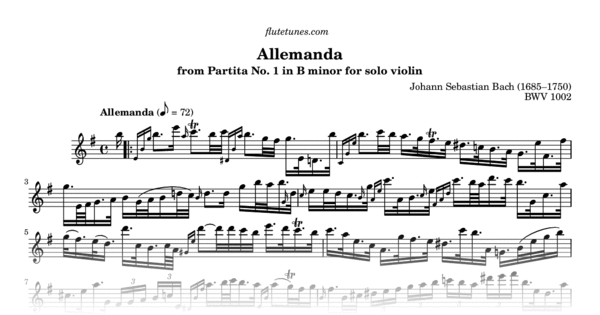 Stream J.S Bach: Partita in A Minor for solo flute, I. Allemande