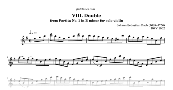 Double From Partita No. 1 In B Minor For Solo Violin (J.S. Bach) - Free ...