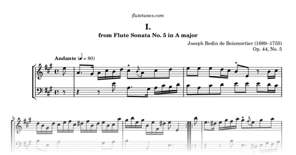 Andante From Flute Sonata In A Major, Op. 44, No. 5 (J.B. De ...