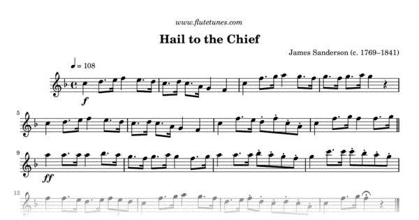 hail-to-the-chief-j-sanderson-free-flute-sheet-music-flutetunes