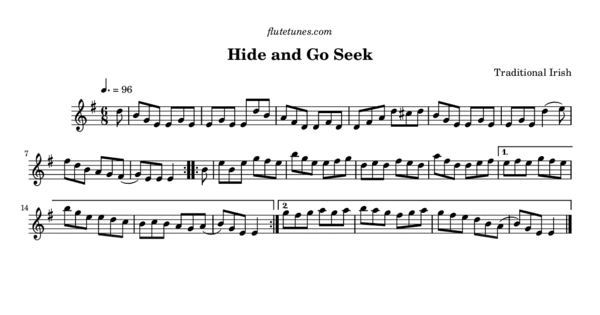 Hide and Go Seek (Trad. Irish) - Free Flute Sheet Music