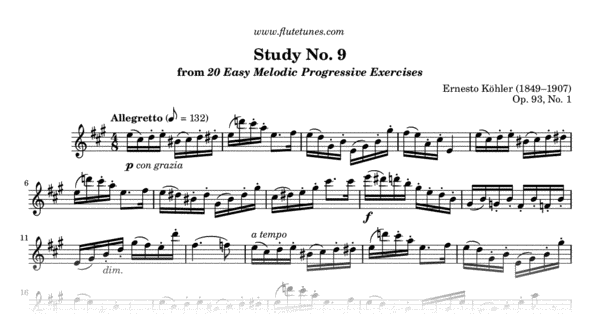 Study No. 9 in A major from 20 Easy Melodic Progressive Exercises, Book