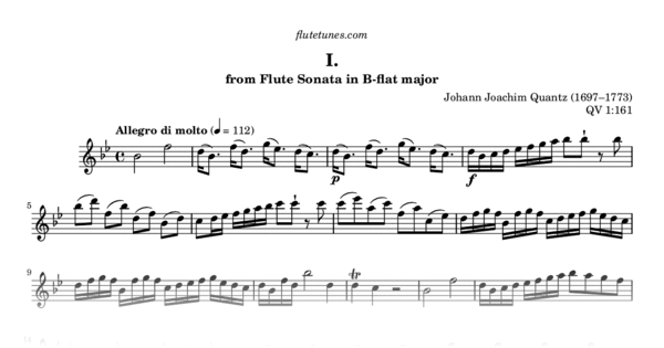 Allegro Di Molto From Flute Sonata In B-flat Major, QV 1:161 (J.J ...