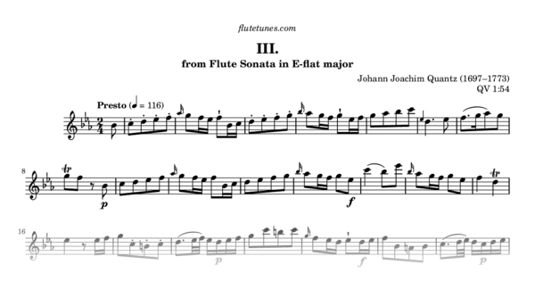 Presto from Flute Sonata in E-flat major, QV 1:54 (J.J. Quantz