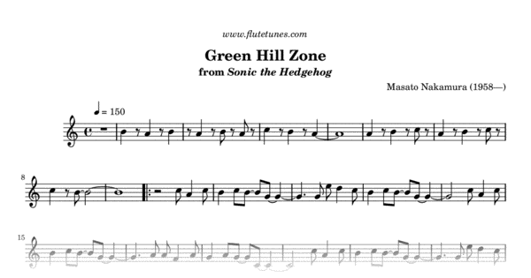 Green Hill Zone (Sonic) – Masato Nakamura Sheet music for Piano (Solo)