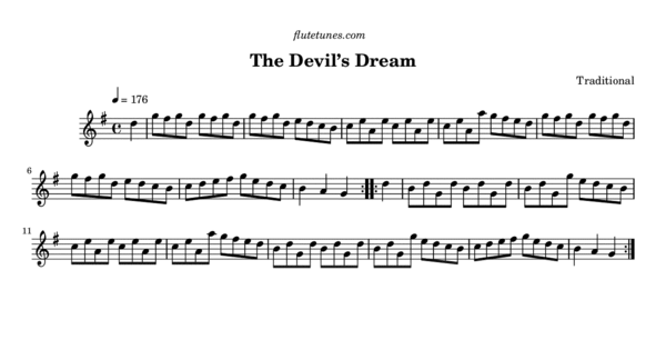 The Devil S Dream Traditional Free Flute Sheet Music