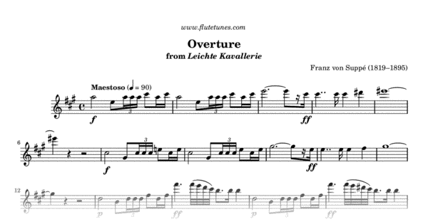 Overture from Light (F. Suppé) - Free Flute Sheet Music | flutetunes.com