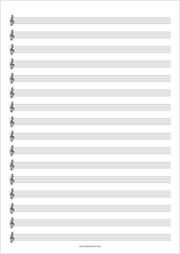 blank stave sheet 12 music Free Sheet flutetunes.com Blank   Music