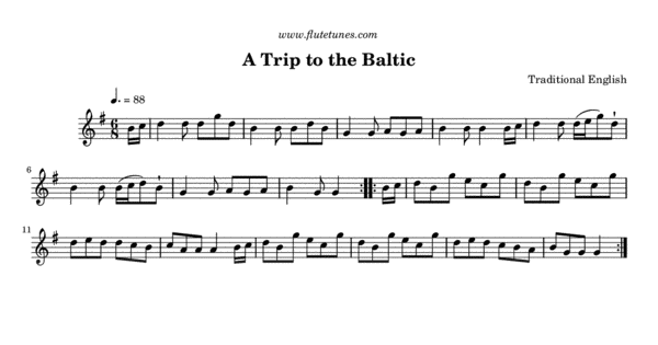 A Trip to the Baltic (Trad. English) - Free Flute Sheet Music ...