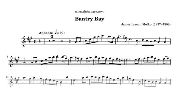 Bantry Bay (J.L. Molloy) - Free Flute Sheet Music | flutetunes.com