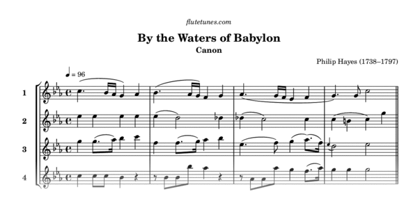 By the Waters of Babylon (P. Hayes) - Free Flute Sheet Music ...