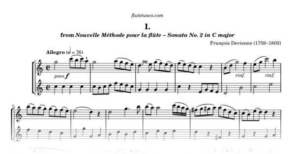 Allegro from Nouvelle Méthode pour la flûte – Sonata No. 2 in C major ...