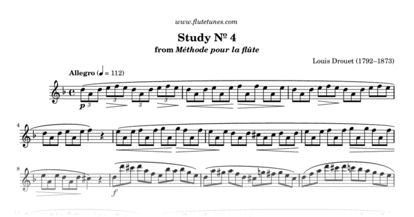 Study No. 4 in D minor from Méthode pour la flûte (L. Drouet) - Free ...