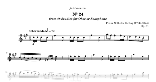 Study No. 24 in F-sharp minor from 48 Studies for Oboe or Saxophone (F ...