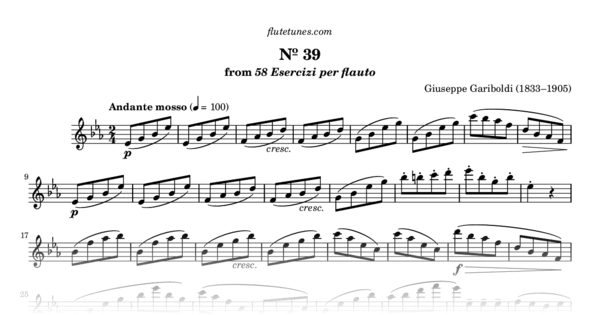 Study No. 39 in E-flat major from 58 Esercizi per flauto (G. Gariboldi ...