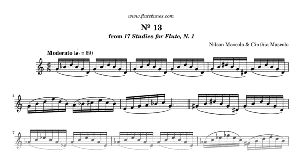 Study No. 13 from 17 Studies for Flute, N. 1 (N. Mascolo) - Free Flute ...