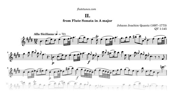 Alla Siciliana from Flute Sonata in A major, QV 1:145 (J.J. Quantz ...