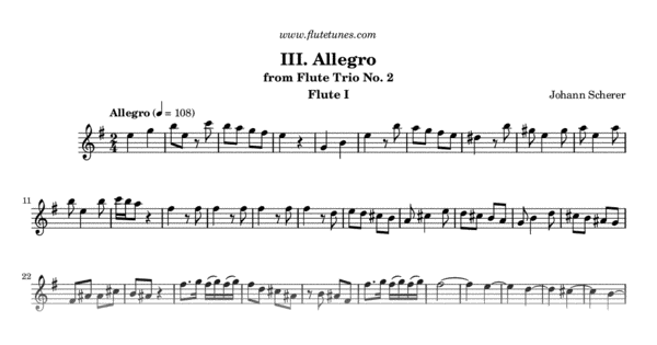 Allegro from Flute Trio No. 2 (J. Scherer) - Free Flute Sheet Music ...