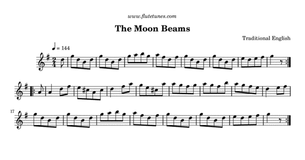 The Moon Beams (Trad. English) - Free Flute Sheet Music | flutetunes.com